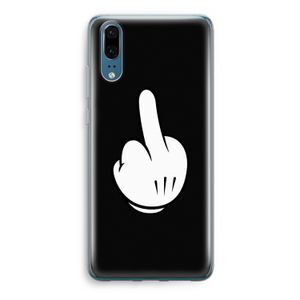 Middle finger black: Huawei P20 Transparant Hoesje