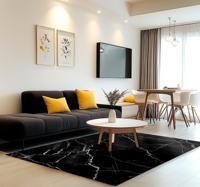 Marmer imitatie vinyl tapijt zwart