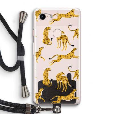 Luipaard: Pixel 3 Transparant Hoesje met koord