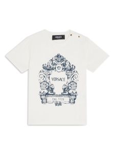 Versace Kids t-shirt en coton mélangé à logo imprimé - Blanc