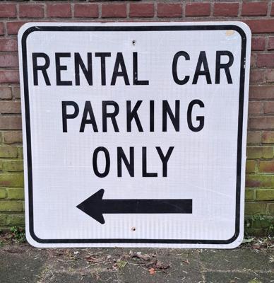 Rental Car Parking Only Verkeersbord - 91 x 91cm - Origineel