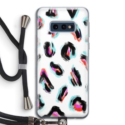 Cheetah color: Samsung Galaxy S10e Transparant Hoesje met koord