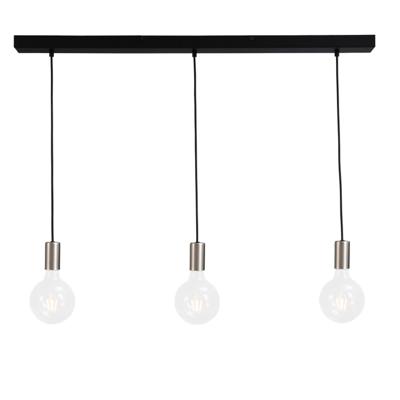 Masterlight Nikkelen pendel hanglampConcepto 3-lichts zwart met metaalgrijs - 2237-37-100-3