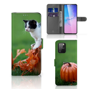 Samsung S10 Lite Telefoonhoesje met Pasjes Kitten