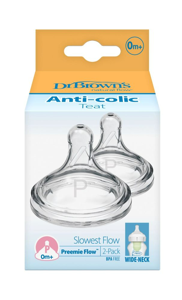 Dr Browns Options+ Anti-Colic Brede Halsfles Speen Fase 1