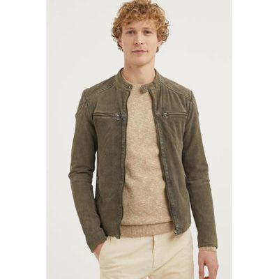 Goosecraft leren jas GC Arden Biker stone Goosecraft leren jas GC Arden Biker stone