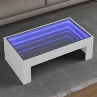 Salontafel met Infinity LED 90x50x30 cm wit
