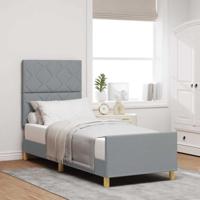 Bedframe met hoofdeinde Lichtgrijs 80 x 200 cm Stof