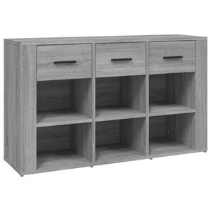 vidaXL Dressoir 100x30x59,5 cm bewerkt hout grijs sonoma eikenkleurig