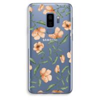 Peachy flowers: Samsung Galaxy S9 Plus Transparant Hoesje