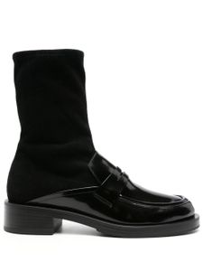 Stuart Weitzman bottines en cuir à empiècements - Noir