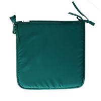 Stof Textile Home stoelkussens - emerald groen - 38 x 38 x 3 cm - voor binnen - vierkant