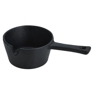 Gietijzeren mini saus/tapas/serveerpannetje met steel - D9,5 cm