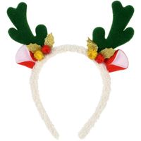 Kerst diadeem/haarband - rendier gewei - groen - 21 cm - thumbnail