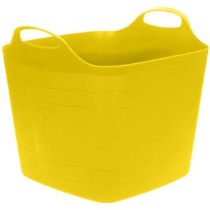 Flexibele emmer - geel - 15 liter - kunststof - vierkant - 30 x 29 cm