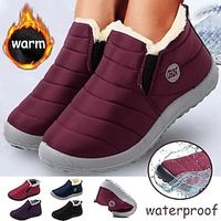 Voor heren Dames Sneakers Laarzen Instappers Snowboots Waterdichte laarzen Winterlaarzen Dagelijks Effen Kleur Met fleece gevoerd Booties enkellaarzen Winter Borduurwerk Rits Platte hak Ronde Teen Lightinthebox - thumbnail