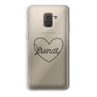 Friends heart black: Samsung Galaxy A8 (2018) Transparant Hoesje