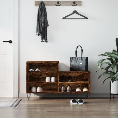 VidaXL Schoenenkast 102x36x60 cm bewerkt hout gerookt eikenkleurig