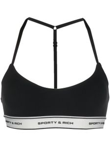 Sporty & Rich brassière de sport à bande logo - Noir