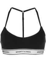 Sporty & Rich brassière de sport à bande logo - Noir