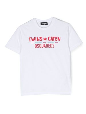 DSQUARED2 KIDS t-shirt en coton à logo imprimé - Blanc