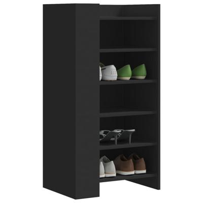 Schoenenkast 52x37,5x100 cm bewerkt hout zwart