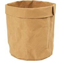 Creativ Company Faux leather opslagzak, h: 12 cm, d 11 cm, 350 gr, lichtbruin, 1 stuk