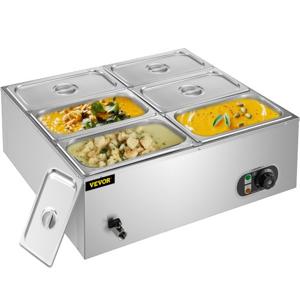 VEVOR Bain Marie Elektrische Buffetverwarmer 30L Gemaakt van 304 Roestvrij Staal