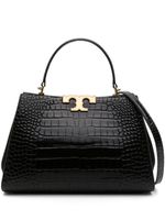 Tory Burch sac à bandoulière Eleanor en cuir à effet peau de crocodile - Noir - thumbnail