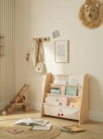 Textiel boekenopslag wit, bedrukt