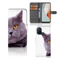 OnePlus Nord N100 | Telefoonhoesje | Met pasjeshouder | Kat OnePlus Nord N100 | Telefoonhoesje | Met pasjeshouder | Kat
