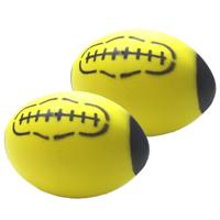 T&F Creations rugby bal - 2x - geel - foam - 24 cm - sport ballen - American football - schuimrubber T&F Creations rugby bal - 2x - geel - foam - 24 cm - sport ballen - American football - schuimrubber
