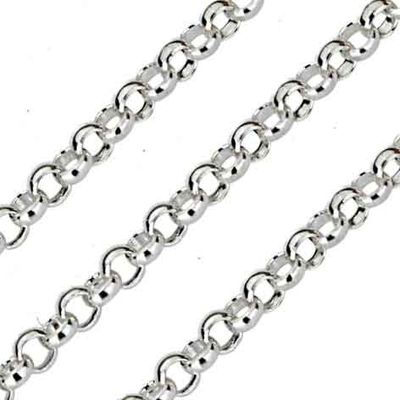 Quoins QK-Z1 Ketting Jasseronschakel zilver 2,5 mm 90 cm