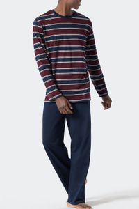 Schiesser pyjama blauw-rood gestreept
