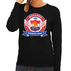 Holland drinking team sweater zwart oranje dames 2XL  -