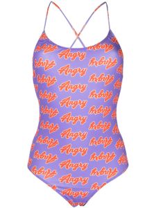 Natasha Zinko maillot de bain Angry imprimé - Violet