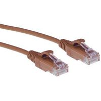 ACT Bruine 0,25 meter LSZH U/UTP CAT6 datacenter slimline patchkabel snagless met RJ45 connectoren
