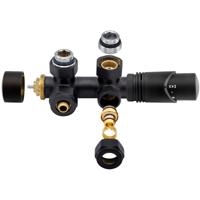 Thermostatische Radiator Aansluitset - Leoni - Middenaansluiting Muur Zwart M30x16/2