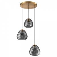Belmond smoke + Savoy brons hanglamp 3 lichts - thumbnail