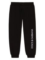 Dolce & Gabbana Kids pantalon de jogging en coton à logo brodé - Noir - thumbnail