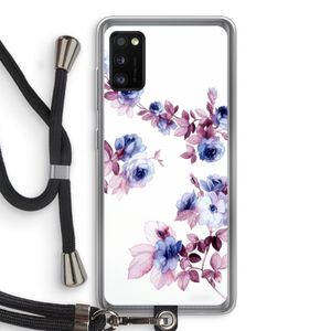 Waterverf bloemen: Samsung Galaxy A41 Transparant Hoesje met koord