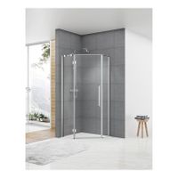 Van Rijn ST05 vijfhoek cabine 90x90x200 cm breedte deur: 70 cm helder glas 8mm chroom