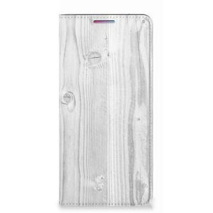 Motorola Moto G60s Book Wallet Case White Wood