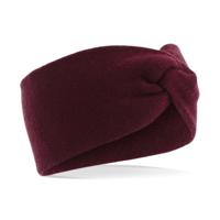 Beechfield winter hoofdband Twist - oorwarmer - bordeaux rood - gebreide look