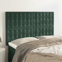 Hoofdborden 4 st 72x5x78/88 cm fluweel donkergroen