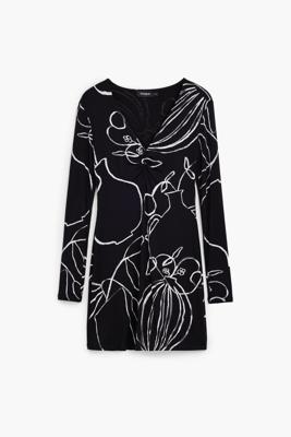 Bedrukte korte jurk - BLACK - L