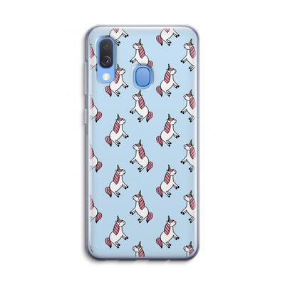 Eenhoorns overal: Samsung Galaxy A40 Transparant Hoesje