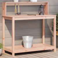 VidaXL Oppottafel met schappen 108x50x109,5 cm massief douglashout - thumbnail
