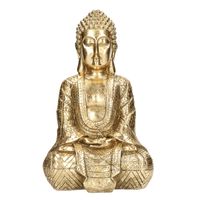 Boeddha beeld goud zittend 30 cm