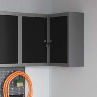 Gereedschapskast met plank Zwart en grijs 55 x 55 x 55 cm